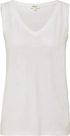 Top mit Flammgarnstruktur und V-Ausschnitt