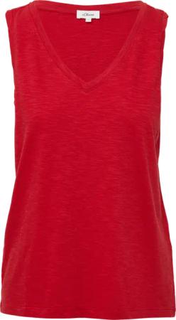 Top mit Flammgarnstruktur und V-Ausschnitt