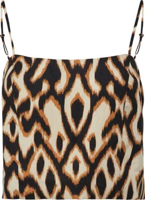 Top mit Smokdetail und All-over-Print