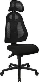 Topstar Bürostuhl Free Art mit Kopfstütze, FR100 G200X Stoff schwarz, Gestell schwarz