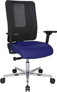 Topstar Bürostuhl Sitness Open X (N) Deluxe Alu mit Schiebesitz, OX39WTW2 T380 Stoff blau, Gestell alu