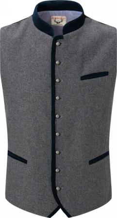 Trachtenweste Alonso (grau-nachtblau, Gr. 56) von Stockerpoint Classics für Herren, Oberteile, 55% Wolle, 20% Viskose, 25% Polyester