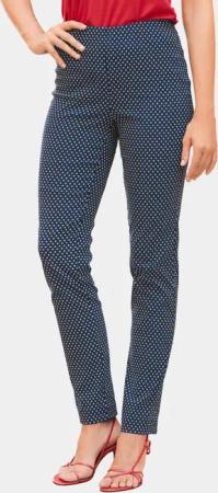 Trageangenehme Hose mit grafischem Minimaldruck - marine / gemustert - Gr. 50 von Goldner Fashion