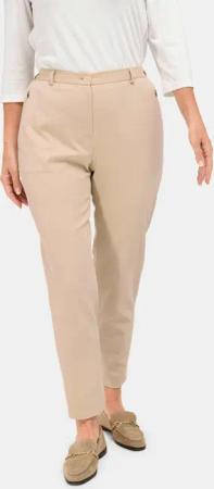 Trageangenehme Rippenhose Comfort-Schnitt - beige - Gr. 48 von Goldner Fashion