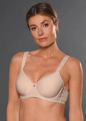 Trageangenehmer BH mit weichem Bügel - beige - Gr. 75 C von Goldner Fashion