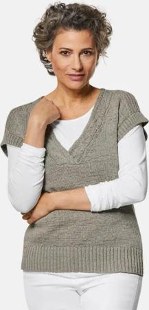 Trageangenehmer Pullunder mit modischem Ausschnitt - graugrün - Gr. 21 von Goldner Fashion