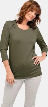 Trageangenehmes Viskoseshirt mit Elasthan - khaki - Gr. 38 von Goldner Fashion