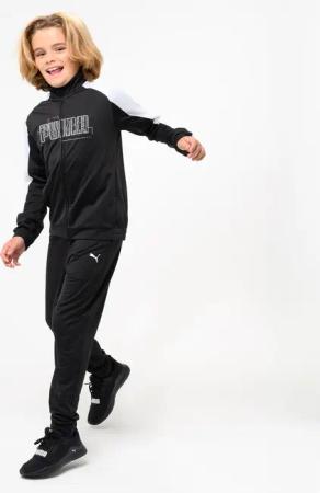 Trainingsanzug Kinder Polyester - schwarz/weiß