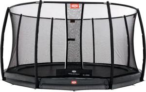 Trampolin InGround Champion mit Sicherheitsnetz Deluxe 330 cm Randbezug Grau