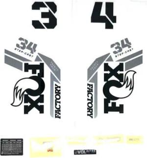 Transfer-Set Fox 2022, 34 SC, F-S, Logo, Fork