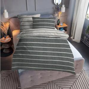 TRAUMSCHLAF Bettwäsche Melange Querstreifen, Flanell, 1 teilig, zeitlose Wendebettwäsche