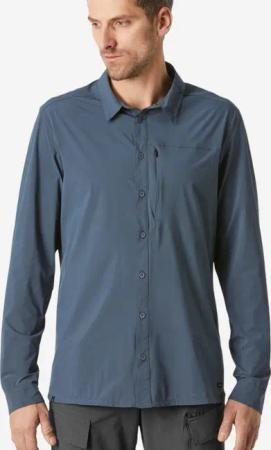 Trekkinghemd Wandern Herren langarm UV-Schutz stretch - Travel 900 grau