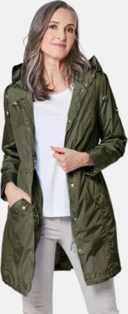 Trendiger leichter Regen Parka aus funktionalem Material - khaki - Gr. 20 von Goldner Fashion