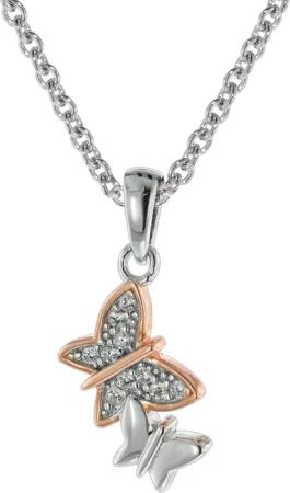 trendor 08806 Schmetterlinge Anhänger mit Mädchen-Halskette Silber 925