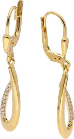 trendor 15610 Damen-Ohrringe 925 Silber Vergoldet mit Synth. Zirkonias