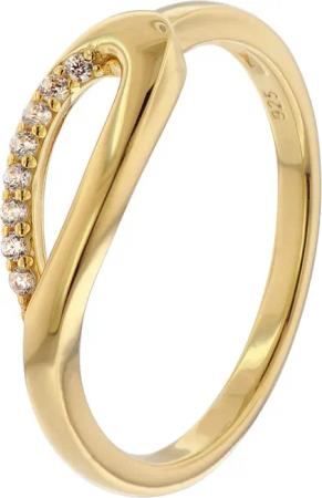 trendor 15612 Damenring 925 Silber Vergoldet mit Synth. Zirkonias