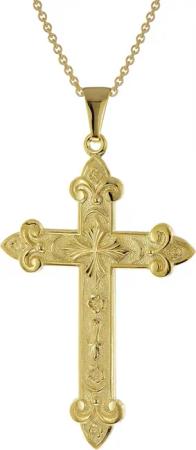 trendor 15762 Kreuz-Anhänger Gold 333/8K mit vergoldeter Silber-Herrenkette