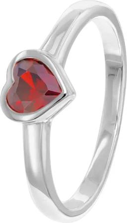 trendor 41561 Damenring Weißgold 333/8K Mit Rotem Zirkonia Herz