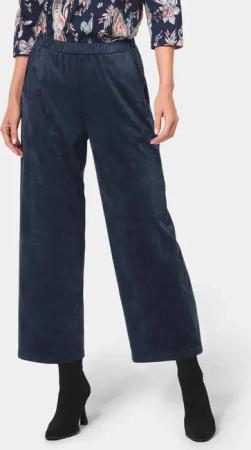 Trendstarke Culotte in Velourslederoptik - dunkelblau - Gr. 21 von Goldner Fashion