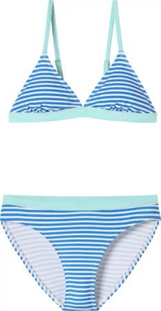 Triangel-Bikini Set Wirkware LSF40+ recycelt Streifen aquarium - Aqua 140