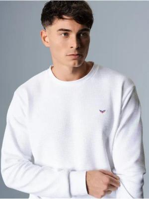Trigema Sweatshirt TRIGEMA Sweatshirt in Waffeloptik