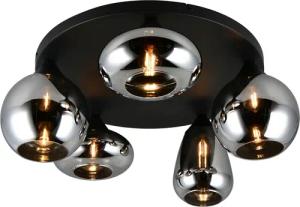 TRIO Leuchten Deckenleuchte Lumina, Deckenlampe 5-flammig mit Glasschirm, exkl 5x E14, max 10W, Leuchtmittel wechselbar, warmweiß - kaltweiß, Ø 64 cm Höhe 25 cm, spiegelnde Glas Lampenschirme in 3 modernen Formen