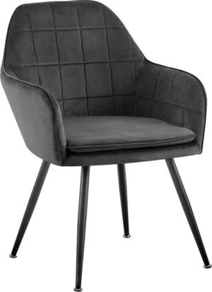 TRISENS Esszimmerstuhl (Stück, 1 St), Armlehnenstuhl mit abgestepptem Samtbezug Loungesessel in Steppoptik