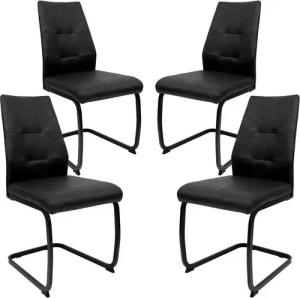 TRISENS Freischwinger Alessio (Stück, 4 St), Schwingstuhl mit robustem Metallgestell in Lederoptik