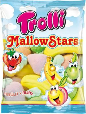 TROLLI Süßigkeit, Trolli Mallow Stars extrasofte Schaumzucker Früchte mit Füllung 150g