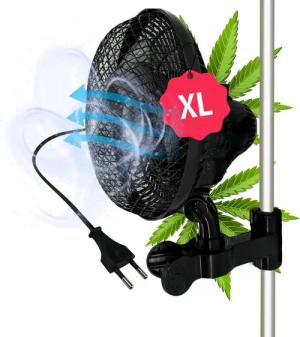 TronicXL Wandventilator Clip Ventilator oszillierend für Growbox Grow Grower Lüfter Stromkabel, neigbar schwenkbar Umluft Zuluft Abluft Room Zubehör