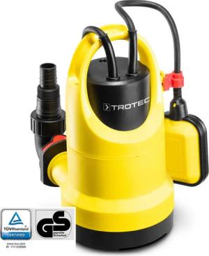 TROTEC Klarwasserpumpe Klarwasser-Tauchpumpe TWP 4006 E, 400 W, 7,5 m Förderhöhe, 7.300 l/h, Flachabsaugung bis auf 5 mm