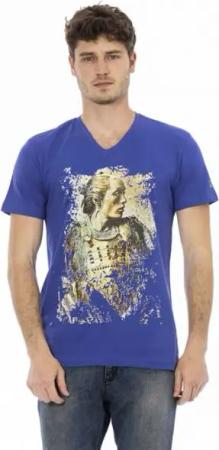 TRUSSARDI Action Herren Conqueror V-Ausschnitt T-Shirt Blau 2AT108006