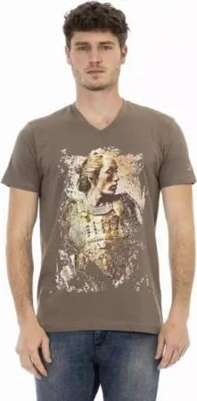 TRUSSARDI Action Herren Conqueror V-Ausschnitt T-Shirt Braun 2AT108004