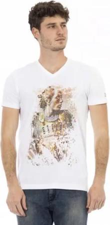 TRUSSARDI Action Herren Conqueror V-Ausschnitt T-Shirt Weiß 2AT108001