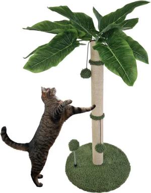 TRUTZHOLM Kratzbaum Palme 85 cm Höhe mit Frottee & Sisal Kratzsäule zum Kratzen Spielen, Design