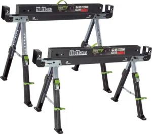 TRUTZHOLM Sägebock 2.0 DELUXE Stahl Klappbock Arbeitsbock Werkbock Unterstellbock Bock, (2er Set), klappbar, Traglast gesamt bis 1300 kg, höhenverstellbar