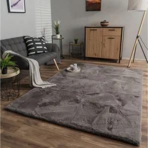 TT Home Teppich, Rechteckig, Höhe: 39 mm, Wohnzimmer Hochflor Teppich Langflor Soft Kaninchenfell Fell Imitat We