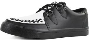 T.U.K. - Rockabilly Creepers - Creeper Sneaker Classic Black/ White Leather - CREEPER SNEAKER - EU41 - für Männer - Größe EU41 - schwarz/weiß