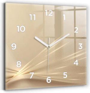 Tulup Wanduhr Rechteckige Glasuhr Abstrakte Helle Glamur-Uhr aus Gehärtetem Glas