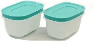 TUPPERWARE Frischhaltedose Gefrier-Behälter Eiskristall 170 ml (2) minze-weiß