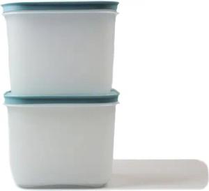 TUPPERWARE Vorratsdose Gefrier-Behälter 1,1 L weiß-blau hoch (2) Eis