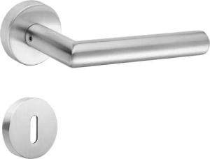 Türbeschläge24 Drückergarnitur New Orleans für Zimmertüren DIN-Norm Türklinke, Drücker (bzw. Knauf) außen, V2A Edelstahl matt, oder Schwarz matt (Elektrophoresebeschichtung)