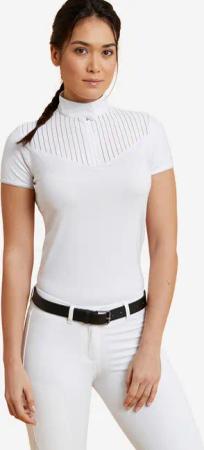 Turnier-Poloshirt 500 kurzarm Damen weiss