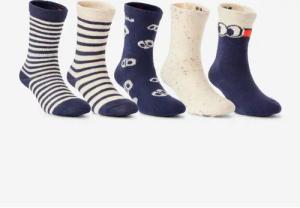Turnsocken Kinder halbhoch 5er-Pack - mit Mustern