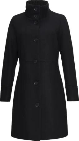 Twillmantel mit Strick-Stehkragen und Eingrifftaschen