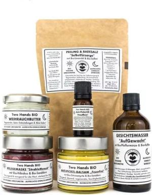 Two Hands BIO Pflegeset Unreine Haut & Akne "KlarSicht" - Bio-Vegane Urkosmetik