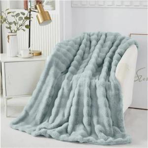 Überwurf Plüsch Kuscheldecke Flauschig Decke, Super Weiche Kuschelige, Sunicol, Kaninchen Kunstfell Warme Sofaüberwurf für Couch Bett Sofa