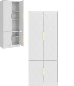 UEV Hochschrank mit 4 Türen, Kücheschrank, Badzimmerschrank (Schuhschrank verschiedenen, vielseitig einsetzbar für Büro, Flur, Küche, Hauswirtschaftsraum) Mehrzweckschrank Aktenschrank Hochschrank mit verstellbare Ablage