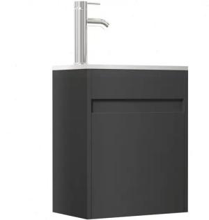 UEV Waschtisch Waschbecken klein mit Unterschrank set, Badmöbel Gäste-WC (Badmöbel Badezimmmer Schrank, Aufsatz-Waschbecken, Unterschrank mit Harzbecken Gästebad), Komplett-Set Badmöbel, mit Wasserhahn und Pop-up-Ablassventil