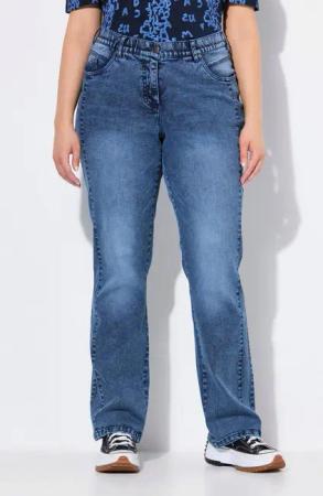 Ulla Popken 5-Pocket-Jeans Jeans Mandy Ziernähte weites Bein recycelt
